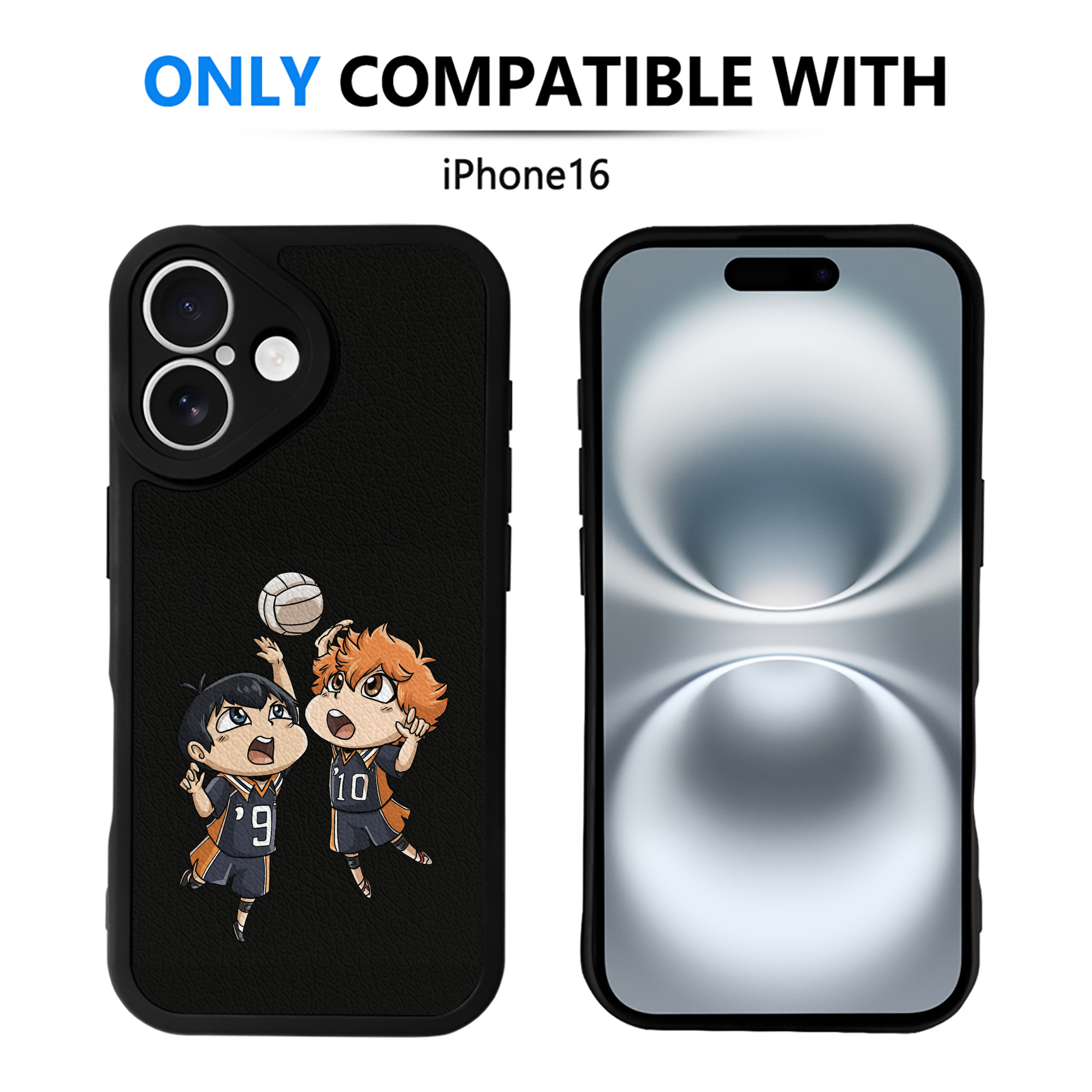 （画像用） ハイキュー!! Haikyu!! 【iPhone 16シリーズ対応】シリコンスマホケース（レザー調） 材質：シリコン